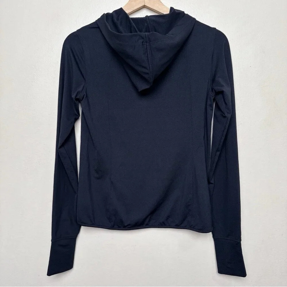 Women's Black Zip-Front Hooded Jacket - Picture 15 of 15